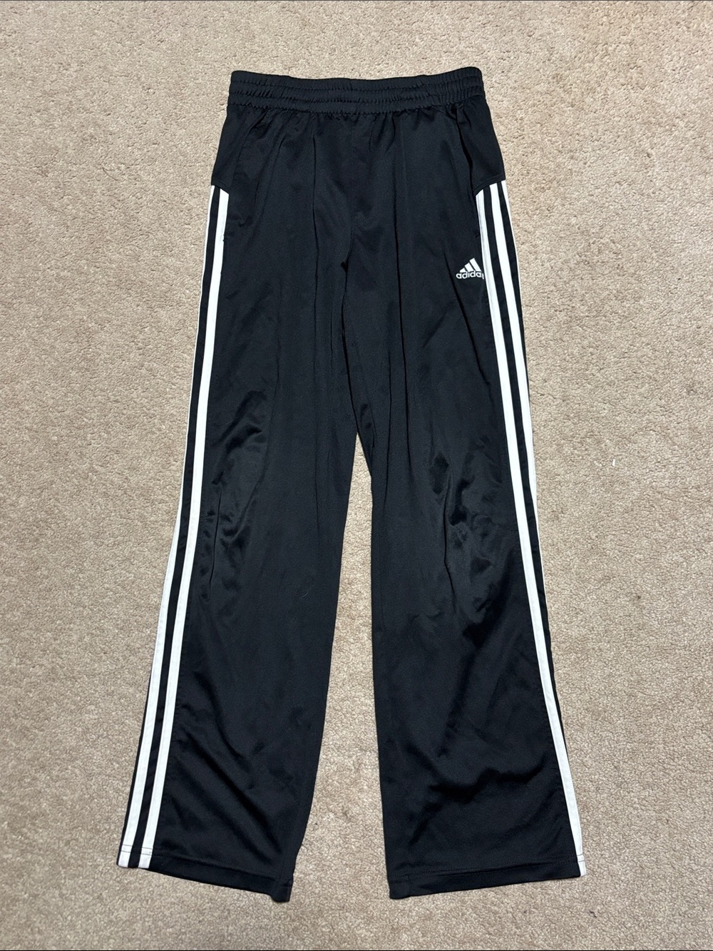 Adidas Black Jogger Pants with White Side Stripes